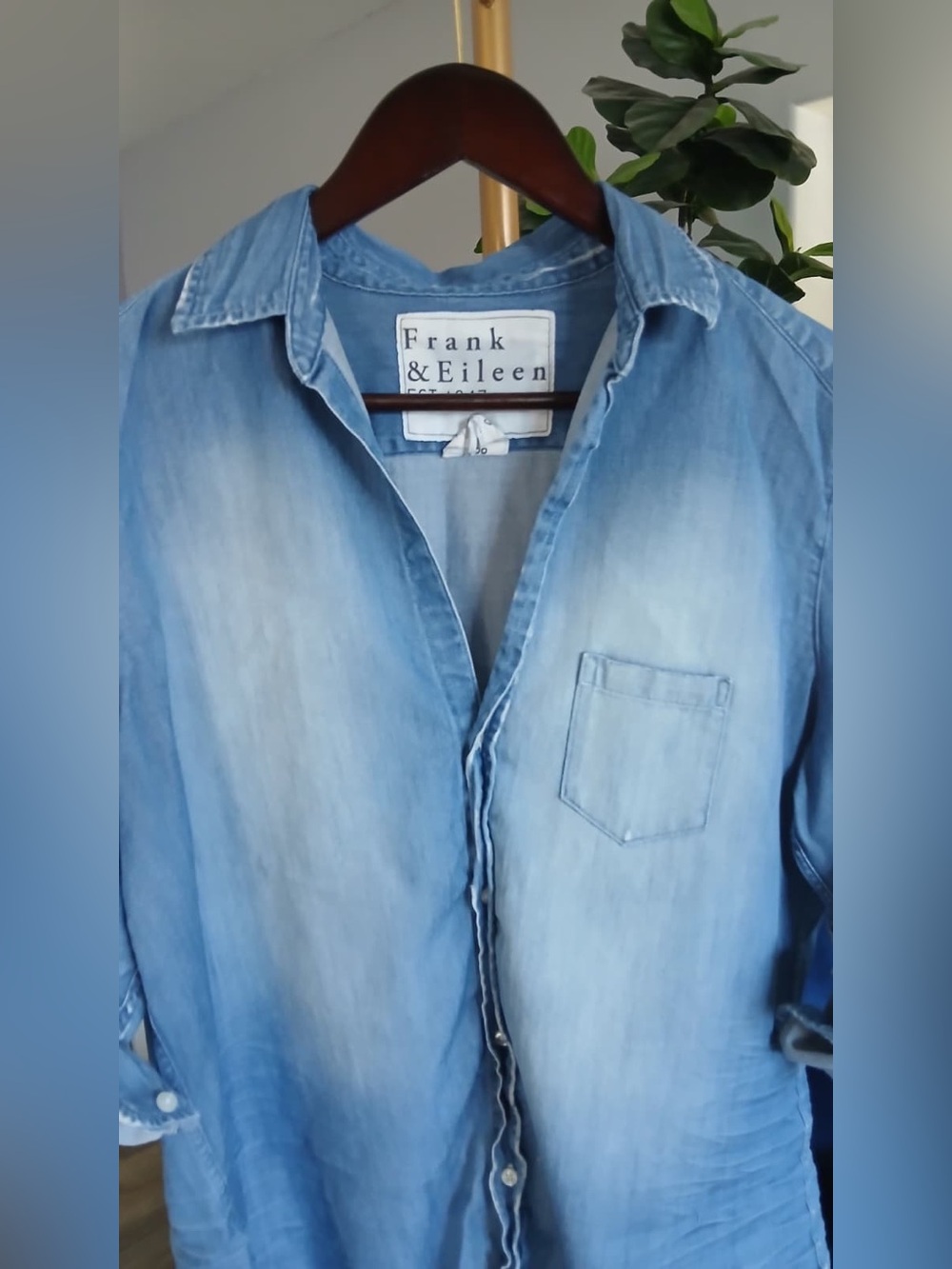 Frank & Eileen EILEEN Relaxed Button-Up Shirt Women’s Size M - Picture 7 of 11